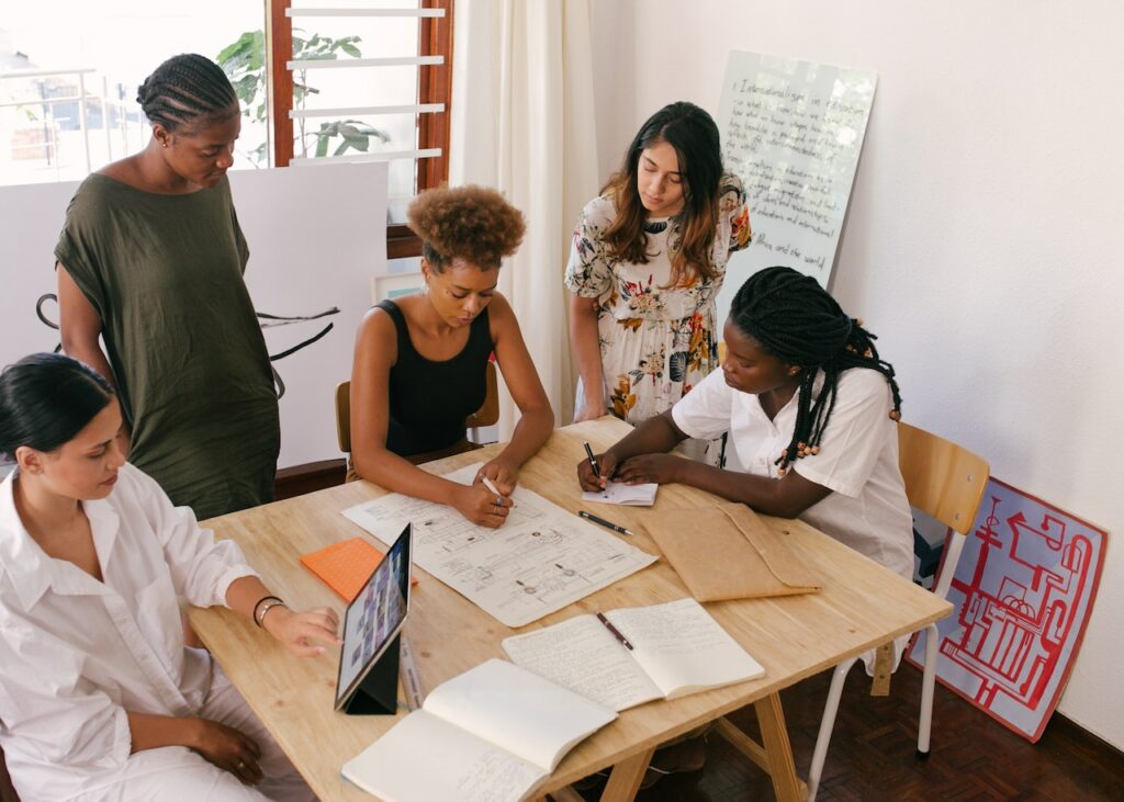 Cambridge IT company having a meeting