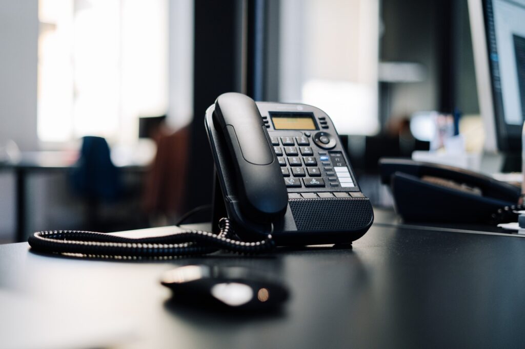 Phone sitting on desk